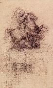 LEONARDO da Vinci Study Fur the Trivulzio-monument Sweden oil painting artist